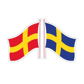 Dekal  flaggor Skåne - Sverige 