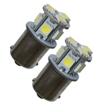 Diodlampa 8 SMD BA15s 1156 R5W - Xenonvit 12V