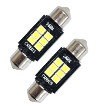 LED Canbus-spollampa 36 mm (xenonvit, 6 x SMD) 12V