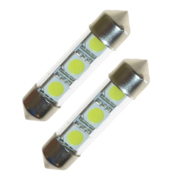 LED lampa xenonvit 39 mm 3 SMD 12V