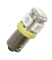 Diodlampa 5 x SMD BA9s - Gul/orange