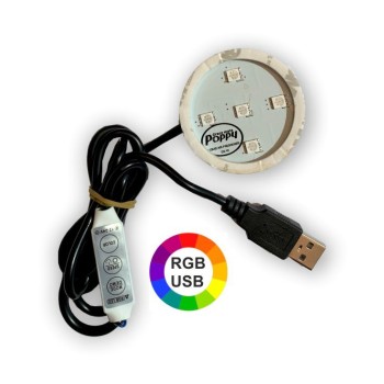 Poppybelysning RGB usb 12-24V 