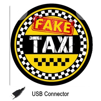 Ljusskylt Deluxe Fake Taxi