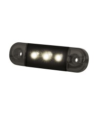 SÅIFA PRIS Dark knight slim sidomarkering 3 LED Vita, klart sotat glas