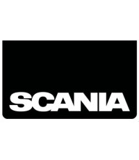 Stänkskydd Scania svart med vit text 