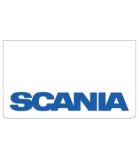 Stänkskydd Scania vit med blå text 