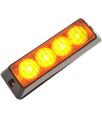Blixtljus 4 LED orange 12-24V
