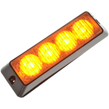 Blixtljus 4 LED orange 12-24V